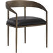 Zanatta Charcoal Black Leather Dining Armchair